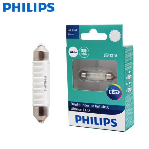 Philips LED Fest Festoon 43mm Ultinon LED 6000K Cool Blue White Light Bright Interior Light Auto Reading Lamp 11864ULW X1 ► Photo 1/5