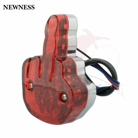 Motorcycle Middle Finger LED Tail Light For Harley Chopper Yamaha Honda Triumph Rear Stop Light Taillight ► Photo 1/6