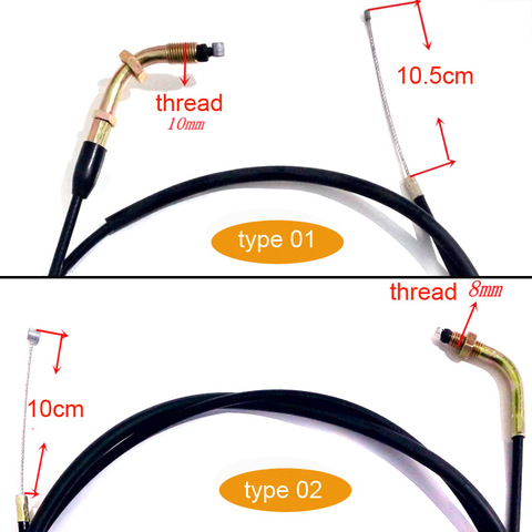 Motorcycle Throttle Cable Length From 70cm to 300cm 8mm 10mm Thread for 50cc 70cc 90cc 110cc 125cc Dirt Pit Bike ATV ► Photo 1/5