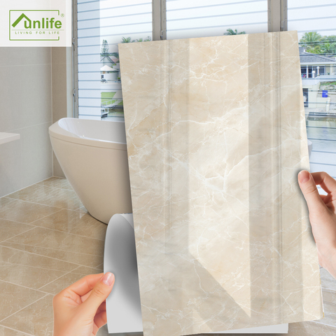 Funlife[R] NOUVELLE MAISON SERIES[TM] 30x60cm Light Cream Marble Waterproof PVC Floor Sticker For Tile Kitchen Bathroom Decor ► Photo 1/6