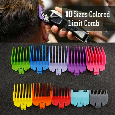 10 Pcs Hair Clipper Limit Comb Guide Limit Comb Trimmer Guards Attachment 3-25mm Universal Professional Hair Trimmers Colorful ► Photo 1/6