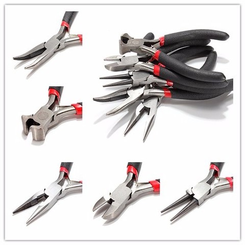 5Pcs Jewellery Mini Pliers Set Kit Cutter Chain Round Bent Needle Nose Beading Making Repair Tool Kit Hand Tools ► Photo 1/6