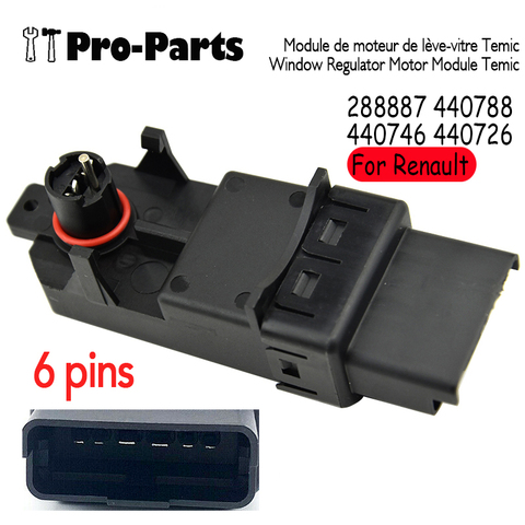 288887 Window Regulator Motor Module Temic For Renault Megane 2 Grand Scenic 2 Clio 3 Espace 440726 440788 440746 ► Photo 1/6