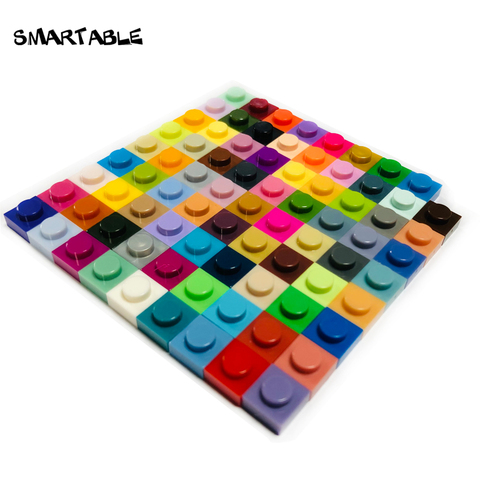 Smartable Bulk Plate 1X1 Building Block Parts 69 Colors For Pixel Art QR Code & LOGO Toy For Kid DIY Compatible 3024 2300pcs/lot ► Photo 1/6