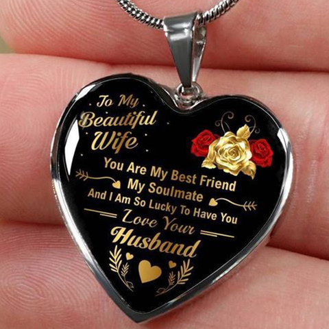 To My Wife You Are My Best Friend Love Heart Pendant Necklace To Wife Anniversary Birthday Gift From Husband ► Photo 1/6