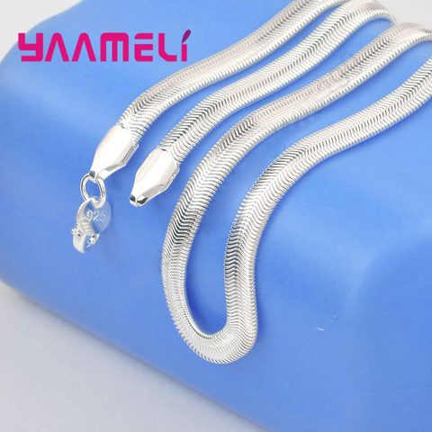16-24Inch Nice 925 Sterling Silver Smooth Snake Men Women Necklace Chain With Lobster Clasps Set 6mm Statement Heavy Jewelry ► Photo 1/4