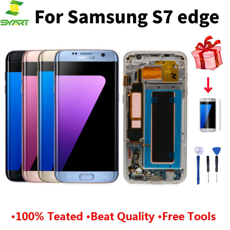 A+++For Samsung Galaxy S5 S6 S7 Edge LCD Display Screen Digitizer Assembly Frame 