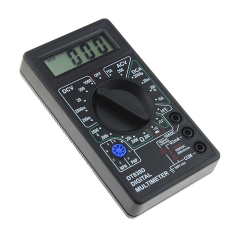 Digital Multimeter with Buzzer Voltage Ampere Meter Test Probe DC AC LCD ► Photo 1/6