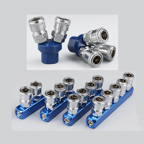 Pneumatic Fitting C Type Quick Coupling Connector Coupler Air Gas Distributor Manifold Block Splitter For Pump Air Compressor ► Photo 1/2