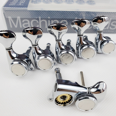 1 Set Kaynes Guitar Locking Tuners Electric Guitar Machine Heads Tuners Lock String Tuning Pegs Chrome Silver DJ334C ► Photo 1/1