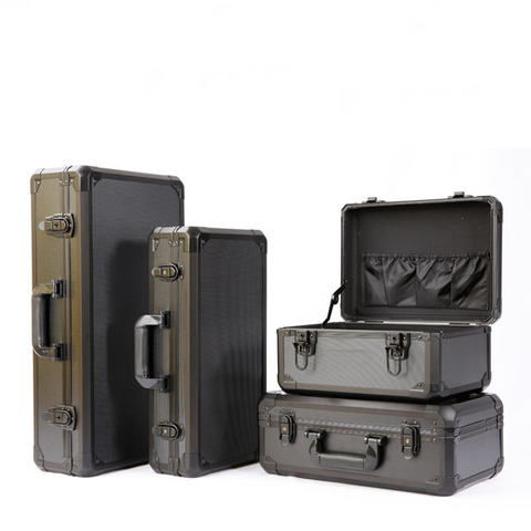 Aluminum alloy toolbox Impact resistance safety box instrument case suitcase fish rod model case With shockproof sponge ► Photo 1/6