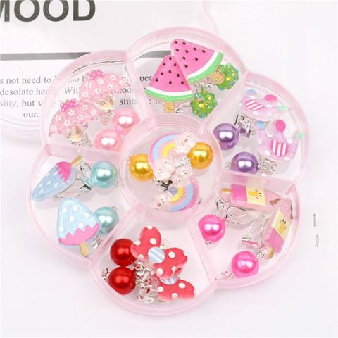7 Pairs Mini Lovely Ear Clips for Girls Hypoallergenic No Piercing Plastic Earrings for Kids with Pain-resistan ► Photo 1/6
