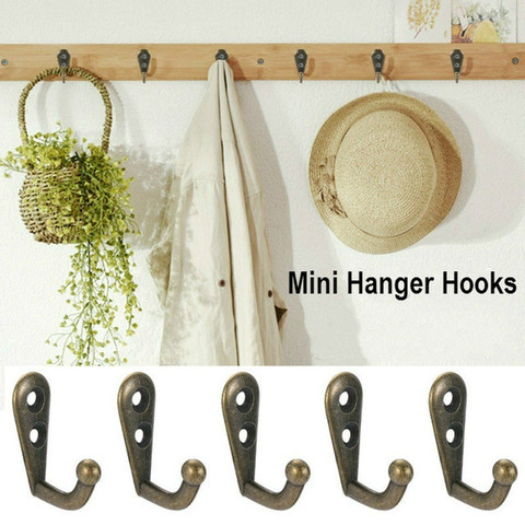 5pcs Single Prong Hook Mini Size Wall Mounted Retro Cloth Hanger for Coats Hats Towels Keys Clothes Door Hanger Home Decoration ► Photo 1/6