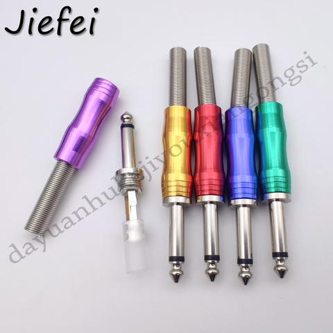 1Pcs 5 colors 6.35mm Male 1/4 Mono Jack Plug Audio Connector Soldering connector with spring ► Photo 1/5