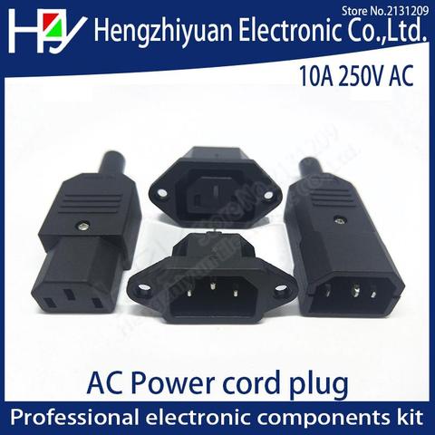 Hzy 2PIN 3PIN Core Power Line Plug Male Female Pin Plug Socket Charging Extension Line Plug Power Plug AC 10A 250V IEC 320 C13 ► Photo 1/6