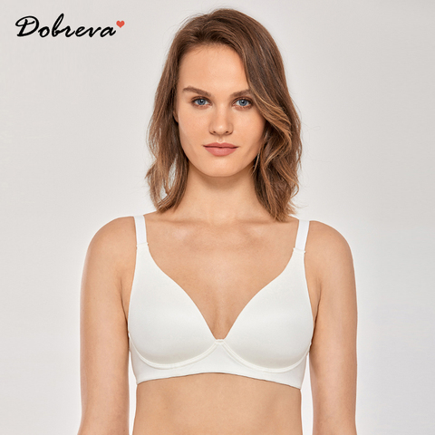 Women's Push Up Wirefree Triangle Bra Comfort Lightly Lined Plunge Underwear ► Photo 1/6