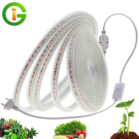 LED Grow Strip Full Spectrum Waterproof AC220V LED Grow Light 2835 LED Phyto lamps For Plants Flowers Greenhouses Hydroponic ► Photo 1/6