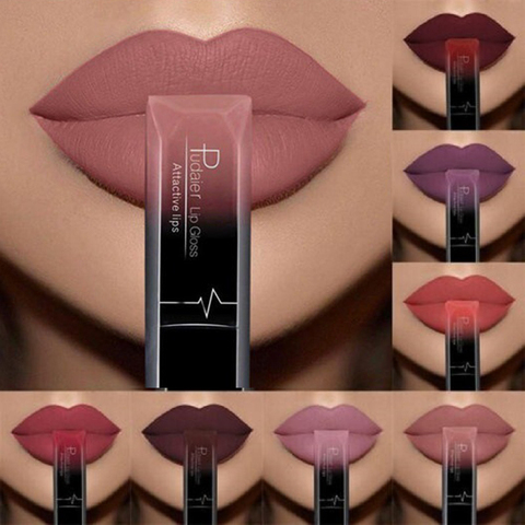 Pudaier Matte Lip Gloss Waterproof Matt Lipstick Sexy Batom Lip Tint Liquid Lipgloss Makeup Long Lasting Nude Levre Kit Batom ► Photo 1/6