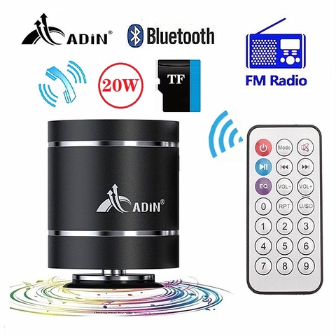 Adin Portable Bluetooth Vibration Speakers With Fm Radio Remote Mini Vibrating Speaker Wireless Subwoofer Bass Speaker For Phone ► Photo 1/6