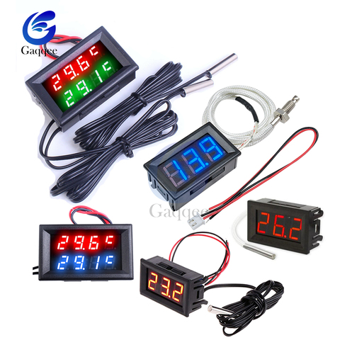 Digital Thermometer Temperature Sensor Meter Dual LED Display Thermograph Detector Tester Monitor for Refrigerator Aquarium Auto ► Photo 1/6