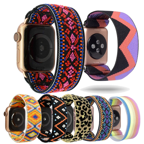 Scrunchie Strap for apple watch band 40mm 44mm 42mm 38mm iwatch women girl Stretchy bracelet apple watch series 5 4 3 SE 6 ► Photo 1/6