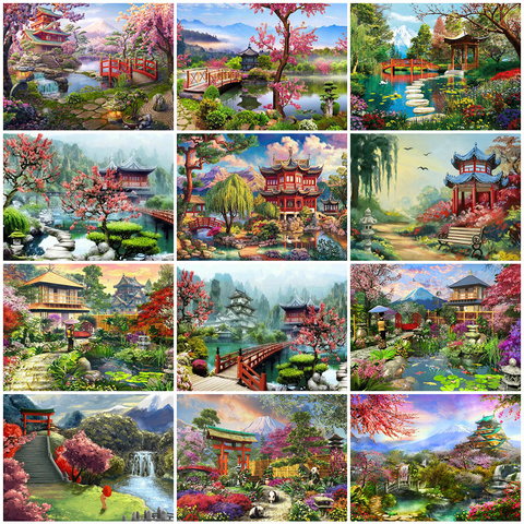 Evershine Diamond Painting House Craft Kit 5D DIY Diamond Embroidery Lake Landscape New Year Gift Home Decorations ► Photo 1/6