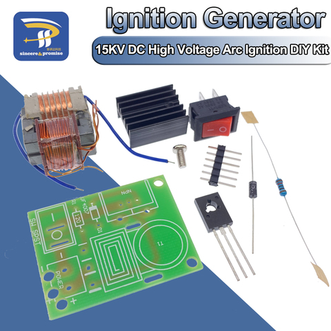 15KV Frequency DC High Voltage Arc Ignition Generator Inverter Boost Step Up 18650 DIY Kit U Core Transformer Suite 3.7V ► Photo 1/6