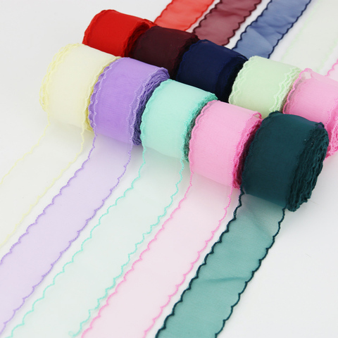40mm Wave Silk Organza ribbon Bow material for hair ornament gift wrapping decoration lace ribbons ► Photo 1/6