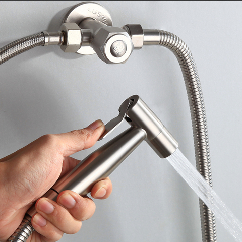 Handheld Toilet Bidet Sprayer Stainless Steel Toilet Hand Held Bidet Faucet Spray Set Bathroom Self Cleaning Spraye Shower Head ► Photo 1/6