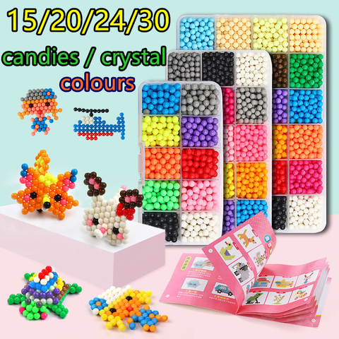 Multicolor Arts And Craft Water Spray Magic Beads Toy Set Education Puzzle Handmade Sticky Bead Art Crafts Diy Toy For Kids Gift ► Photo 1/6