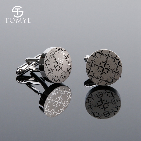 Men's Cufflinks TOMYE XK18S364 Flat Round Sleeve Plain French Shirt Wedding Cuff Links ► Photo 1/6