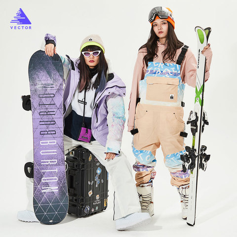 VECTOR Brand Men Women Ski Suit Ski Jacket Ski Pants Bib Overalls Winter Warm Windproof Waterproof Outdoor Sports Snowboard ► Photo 1/5