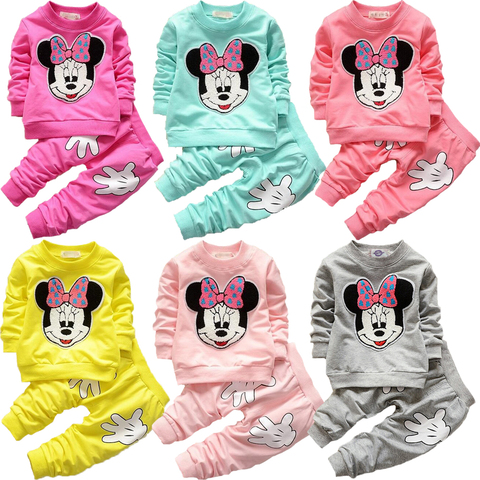 Baby Girls Minnie Clothing Set Autumn Pure Cotton Clothing Sets for Baby Girls Full Shirt and Pants Children Clothing Set ► Photo 1/6