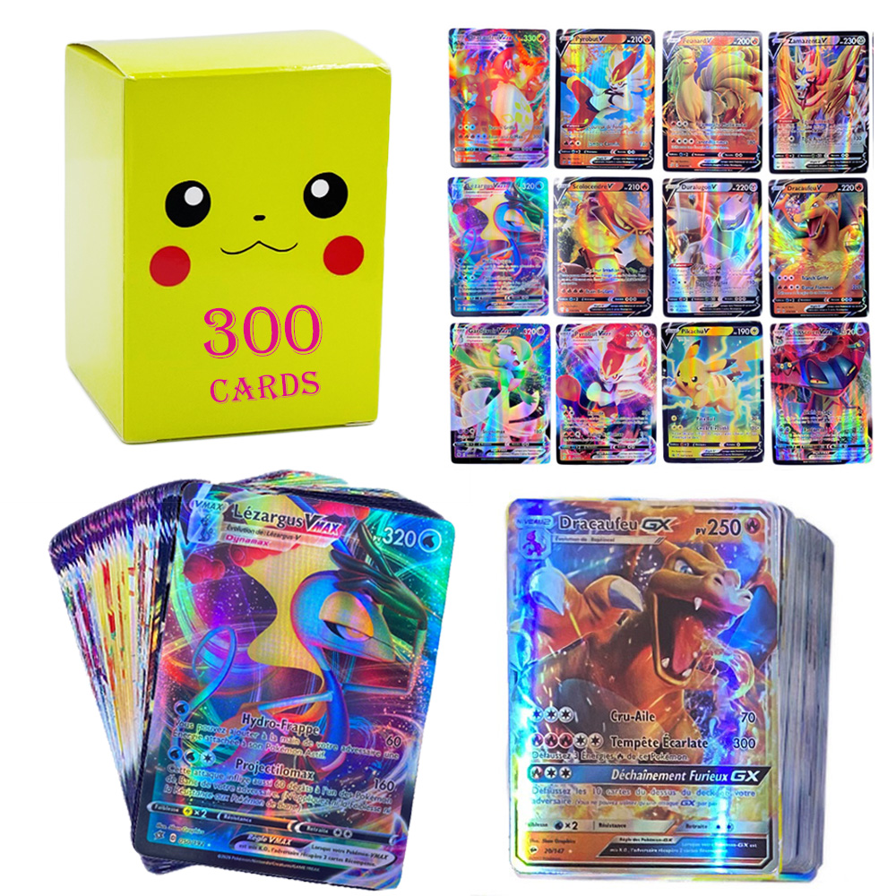 100pcs French Version Pokemon Card Featuring GX EX TAG TEAM VMAX MEGA Game  Cards