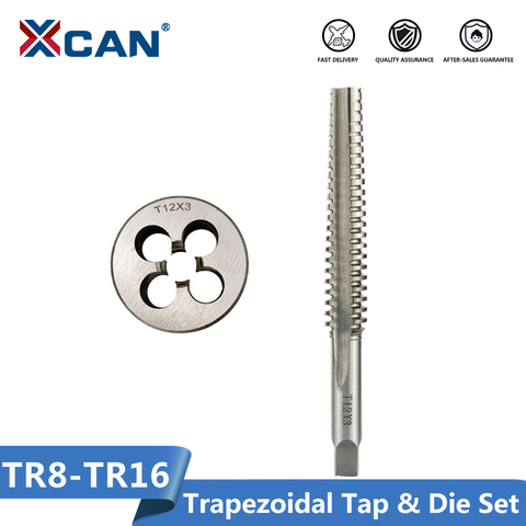 XCAN 2pcs Trapezoidal Tap and Die Set Right Hand Machine Plug Tap HSS Screw Thread Tap TR Tap and Die KitTR8/TR10/TR12/TR14/TR16 ► Photo 1/5
