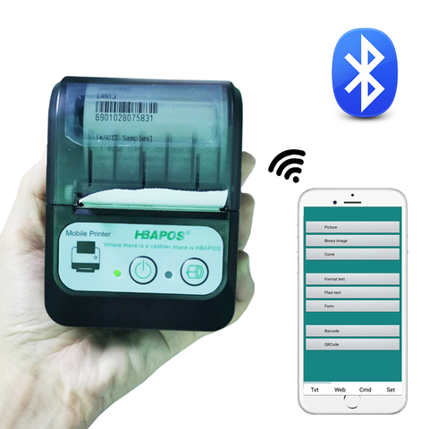 thermal printer 58mm Mini Bluetooth Portable 2 inch Receipt Mobile Printer for supermarket handheld printing machine for retail ► Photo 1/6