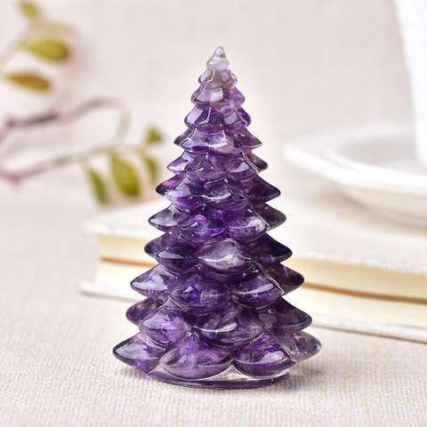 Resin Natural Gemstone Luck Tree Handmade Ornaments Christmas Trees Silicone Home Decoration Crafts Figurine Holiday Gift ► Photo 1/6