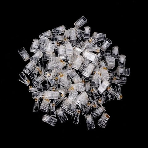 25/100Pcs Gold Plated RJ45 Net Network Cables Modular Plug Cat5 CAT5e Connector 8P8C Modular Rj45 Plug Terminals ► Photo 1/6