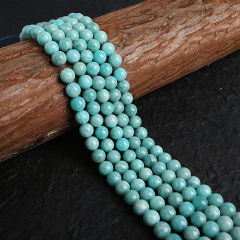 AA Natural Stone Blue Amazonite Beads Round Loose Beads 6MM 8MM 10MM For Jewelry Making Diy Bracelet Necklace 15INCHE ► Photo 1/4