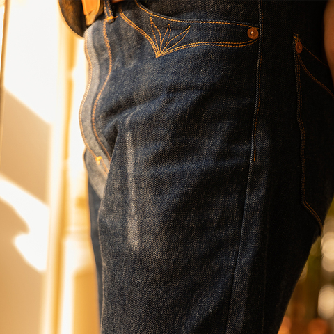 Red Tornado 350 Floral Stitched Jeans 14oz Selvedge Denim Men Workwear Relaxed Fit ► Photo 1/6