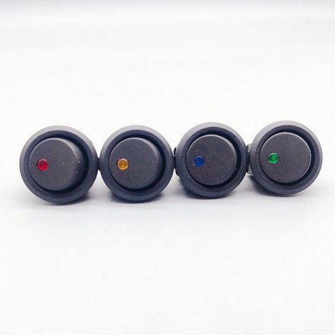 4pcs12v / 220V 3-pin 4-color cat eye round rocker LED light toggle rocker switch ship / car / home / industrial SPST ► Photo 1/5