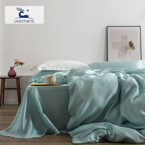 Liv-Esthete Romantic 100% Silk Bedding Set Mulberry Beauty Silk Bed Set Beauty Quilt Cover Pillowcase Double Queen King Sheet ► Photo 1/6