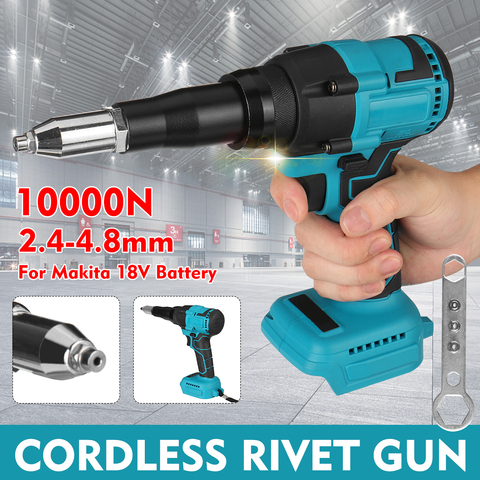 Electric Rivet Gun Cordless Rivet Nut Gun Drill Insert Nut Pull Riveting Tool 2.4-4.8mm With LED Light For Makita 18V Battery ► Photo 1/6