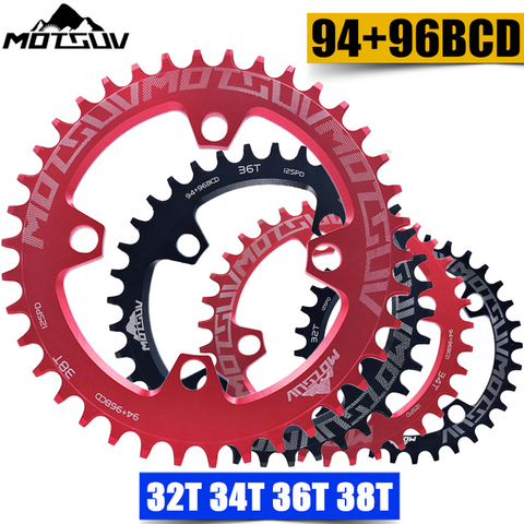 MOTSUV Round 94+96mm 94BCD/96BCD 32/34/36/38T MTB Mountain bike Chainring for ALIVIO M4000 M4050 NX GX X1 crank Bicycle Parts ► Photo 1/6