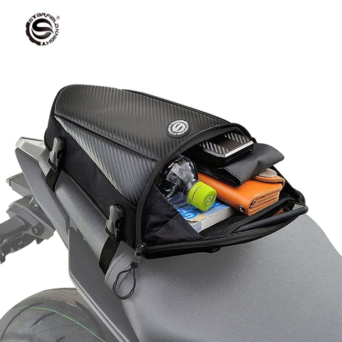 MJ MOTO New Waterproof Motorcycle Tail Bag Black Motor Back Seat Bags Top Case Shoulder Backpack Touring Saddle Bag ► Photo 1/6