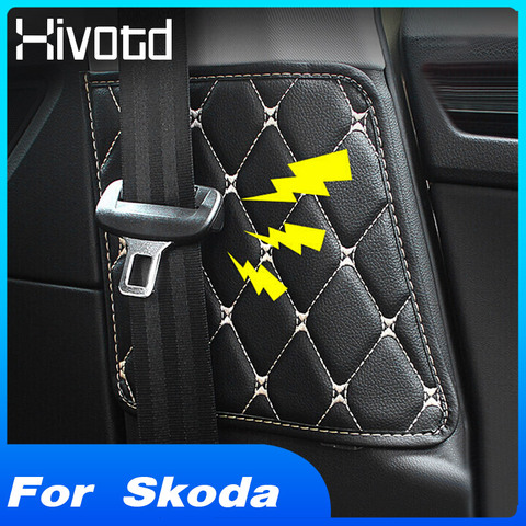 Hivotd For Skoda Kodiaq Accessories Car Seat Safety Belt Protective Crash Mat Cover Interior Decoration Car-Styling 2022 ► Photo 1/6