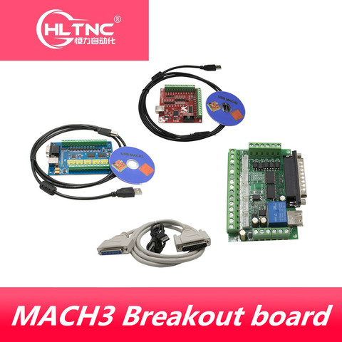 MACH3 Engraving machine 4 AXIS /5 Axis CNC Breakout Board With Optical Coupler USB cable or DB25 CABLE For  CNC control system ► Photo 1/5