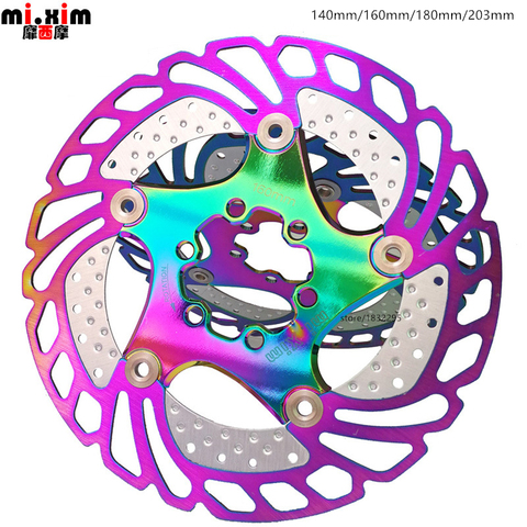 2022 New rainbow MTB Mountain Bike Cooling Brake Rotors Road Floating Bicycle Brake Six Nail Disc 140/160/180/203mm ► Photo 1/6