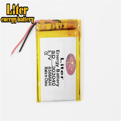 3.7V lithium polymer battery 303040 other small stereo pedometer battery 450MAH Tablet polymer battery ► Photo 1/1
