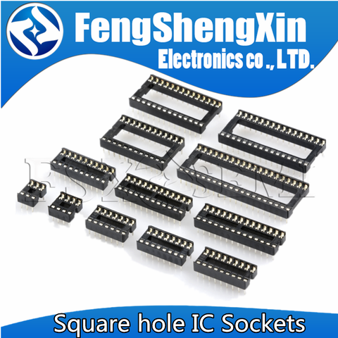 10pcs  Square hole IC Sockets DIP6 DIP8 DIP14 DIP16 DIP18 DIP20 DIP28 DIP40 Connector DIP Socket 6 8 14 16 18 20 24 28 40 pins ► Photo 1/4